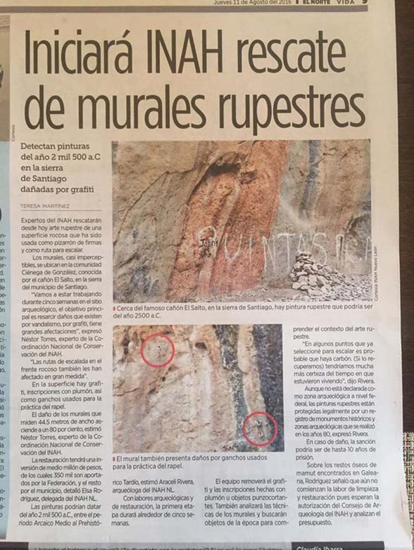 Sucesos en la pared de escalada “Las ánimas”.
